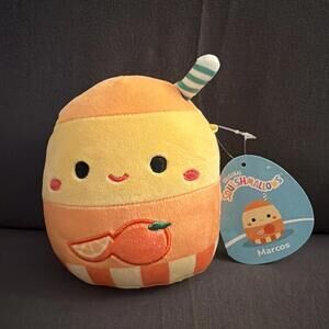 KELLYTOY SQUISHMALLOW--5" MARCOS THE ORANGE JUICE PLUSH (NEW)